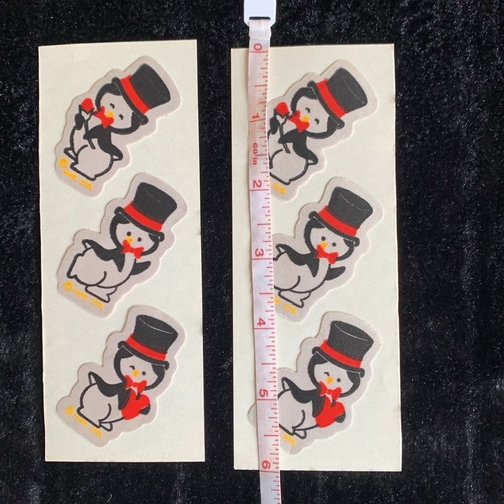 Vintage Retro Hallmark Soft Satin Penguin Stickers (6 Total) - Picture 3 of 4